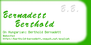 bernadett berthold business card